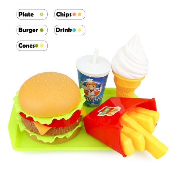 Menu de Hamburguesa de Juguete de Cocina de Niños