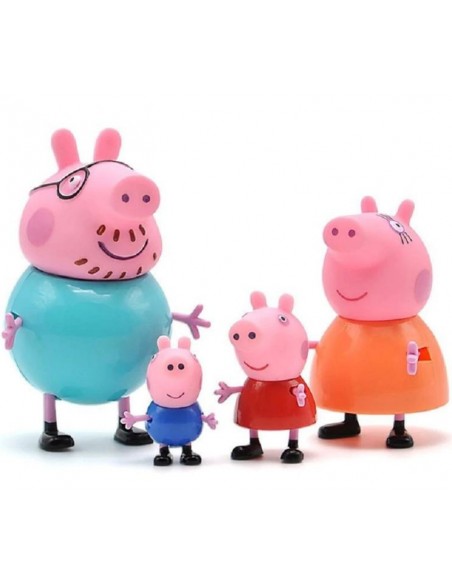 Peppa Pig La Familia Completa 4 Figuras Pack De Personajes Figuras De Accion